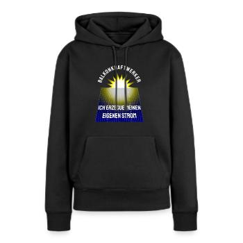 Centrale électrique de balcon Solaire Photovoltaïque - Sweat à capuche Premium bio Femme - noir - Devant - Julia (174cm)