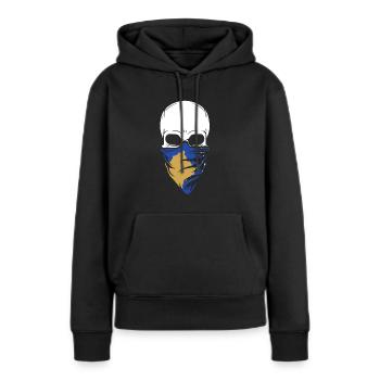 Kosovo Skull Tee Shirt - Kosovo - Sweat à capuche Premium bio Femme - noir - Devant - Julia (174cm)