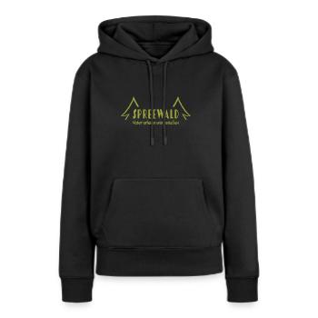 Spreewald Natur erleben und genießen - Frauen Premium Bio Hoodie - Schwarz - Vorne - Julia (174cm)