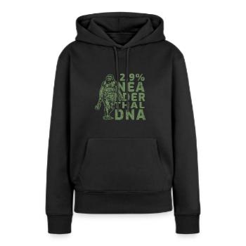 Neandertaler - Frauen Premium Bio Hoodie - Schwarz - Vorne - Julia (174cm)