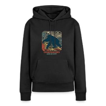 chimpanzé - Sweat à capuche Premium bio Femme - noir - Devant - Julia (174cm)
