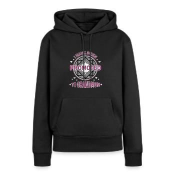 promotion - Sweat à capuche Premium bio Femme - noir - Devant - Julia (174cm)