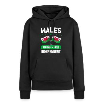 Pays de Galles - Sweat à capuche Premium bio Femme - noir - Devant - Julia (174cm)