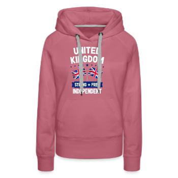 Royaume-Uni - Sweat à capuche Premium bio Femme - mauve - Devant - Isabella (175cm)