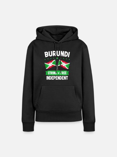 Burundi - Frauen Premium Bio Hoodie - Schwarz