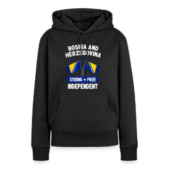 Bosnien und Herzegowina - Frauen Premium Bio Hoodie - Schwarz - Vorne - Julia (174cm)