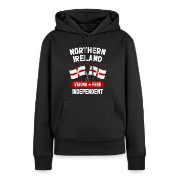 Nordirland - Frauen Premium Bio Hoodie - Schwarz - Vorne - Julia (174cm)