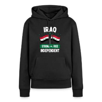 Irak - Sweat à capuche Premium bio Femme - noir - Devant - Julia (174cm)
