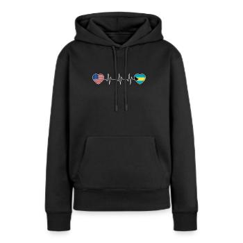Bahamas - Sweat à capuche Premium bio Femme - noir - Devant - Julia (174cm)