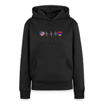 Armenien - Frauen Premium Bio Hoodie - Schwarz - Vorne - Julia (174cm)