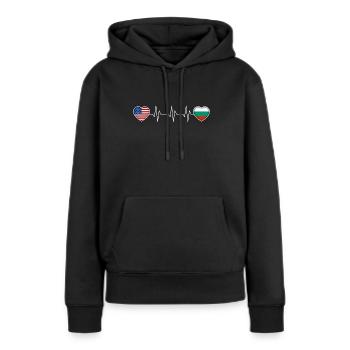 Bulgarien - Frauen Premium Bio Hoodie - Schwarz - Vorne - Julia (174cm)