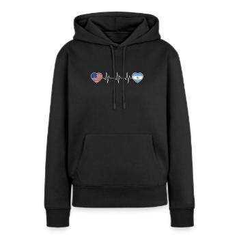 Argentinien - Frauen Premium Bio Hoodie - Schwarz - Vorne - Julia (174cm)