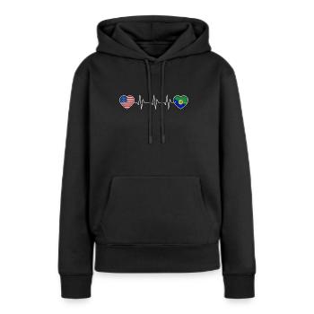 Île Christmas - Sweat à capuche Premium bio Femme - noir - Devant - Julia (174cm)