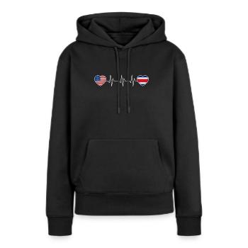 Costa Rica - Frauen Premium Bio Hoodie - Schwarz - Vorne - Julia (174cm)