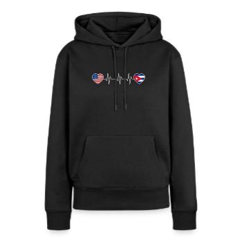 Cuba - Sweat à capuche Premium bio Femme - noir - Devant - Julia (174cm)