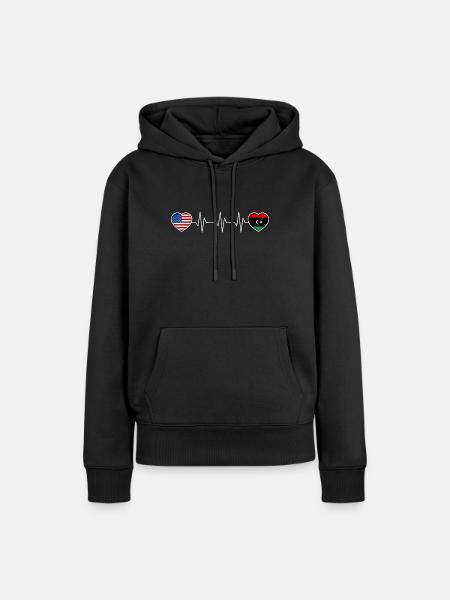 Libyen - Frauen Premium Bio Hoodie - Schwarz