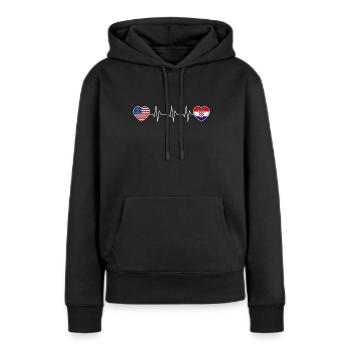 Kroatien - Frauen Premium Bio Hoodie - Schwarz - Vorne - Julia (174cm)