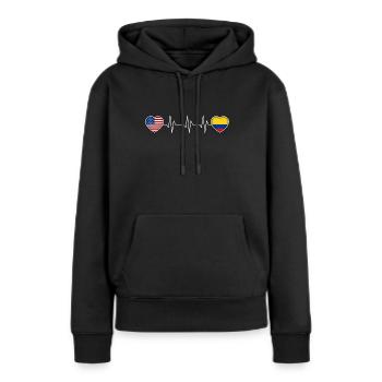 Kolumbien - Frauen Premium Bio Hoodie - Schwarz - Vorne - Julia (174cm)