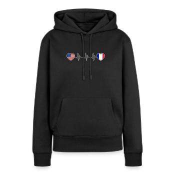Frankreich - Frauen Premium Bio Hoodie - Schwarz - Vorne - Julia (174cm)