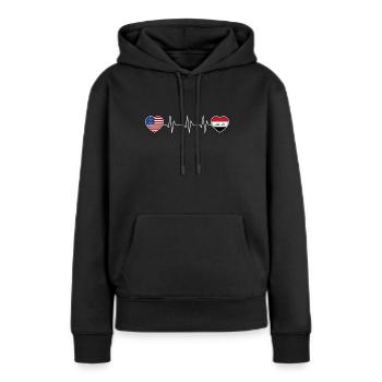Irak - Sweat à capuche Premium bio Femme - noir - Devant - Julia (174cm)
