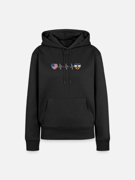 Zentralafrikanische Republik - Frauen Premium Bio Hoodie - Schwarz