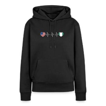 Nigéria - Sweat à capuche Premium bio Femme - noir - Devant - Julia (174cm)