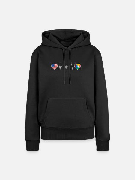 Réunion - Frauen Premium Bio Hoodie - Schwarz