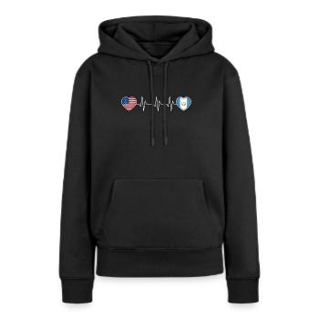 Guatemala - Frauen Premium Bio Hoodie - Schwarz - Vorne - Julia (174cm)