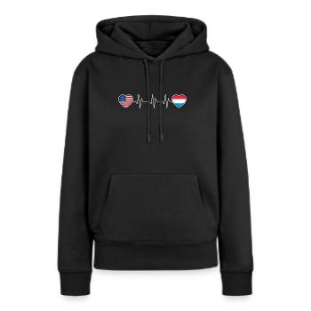 Luxembourg - Sweat à capuche Premium bio Femme - noir - Devant - Julia (174cm)