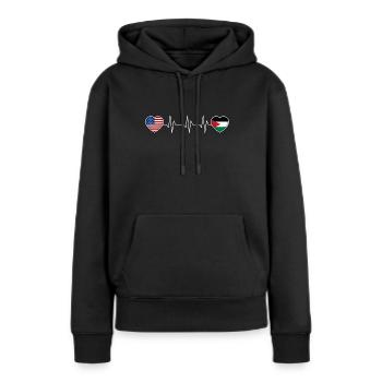 Jordanie - Sweat à capuche Premium bio Femme - noir - Devant - Julia (174cm)