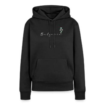 Bulgarie - Sweat à capuche Premium bio Femme - noir - Devant - Julia (174cm)