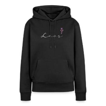 Laos - Sweat à capuche Premium bio Femme - noir - Devant - Julia (174cm)
