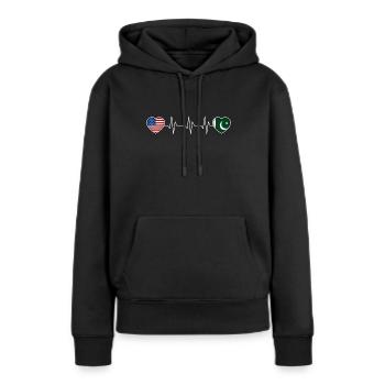 Pakistan - Frauen Premium Bio Hoodie - Schwarz - Vorne - Julia (174cm)