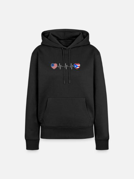 Puerto Rico - Frauen Premium Bio Hoodie - Schwarz