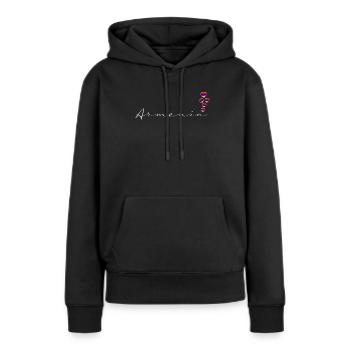 Armenien - Frauen Premium Bio Hoodie - Schwarz - Vorne - Julia (174cm)