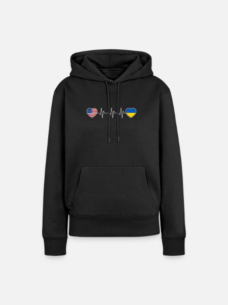 Ukraine - Frauen Premium Bio Hoodie - Schwarz