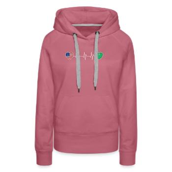 Turkmenistan - Frauen Premium Bio Hoodie - Malve - Vorne - Isabella (175cm)