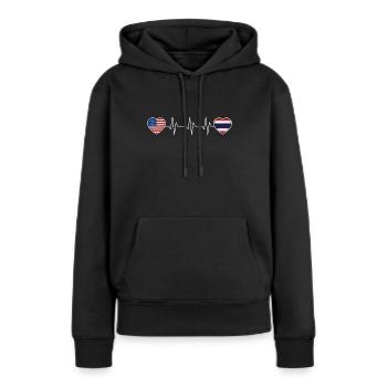 Thailand - Frauen Premium Bio Hoodie - Schwarz - Vorne - Julia (174cm)