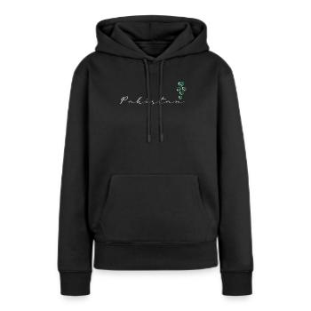 Pakistan - Frauen Premium Bio Hoodie - Schwarz - Vorne - Julia (174cm)