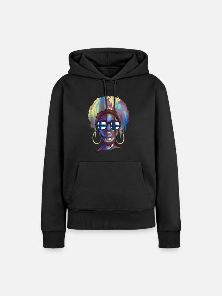 Finnland - Frauen Premium Bio Hoodie - Schwarz