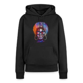 Kuba - Frauen Premium Bio Hoodie - Schwarz - Vorne - Julia (174cm)