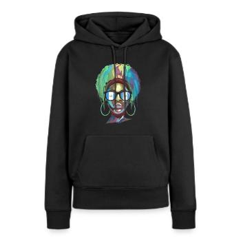 Guatemala - Frauen Premium Bio Hoodie - Schwarz - Vorne - Julia (174cm)