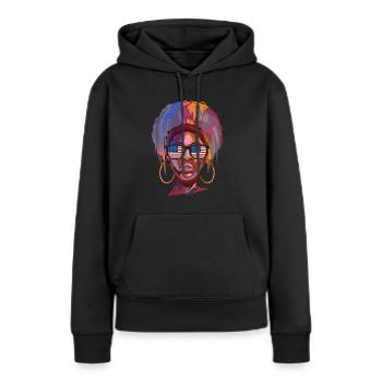 Amérique du Nord - Sweat à capuche Premium bio Femme - noir - Devant - Julia (174cm)