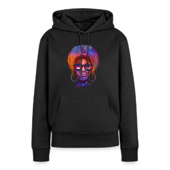 Cambodge - Sweat à capuche Premium bio Femme - noir - Devant - Julia (174cm)