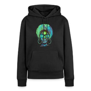 Kasachstan - Frauen Premium Bio Hoodie - Schwarz - Vorne - Julia (174cm)