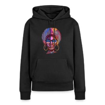 Malaisie - Sweat à capuche Premium bio Femme - noir - Devant - Julia (174cm)