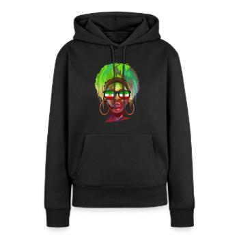 Perse - Sweat à capuche Premium bio Femme - noir - Devant - Julia (174cm)