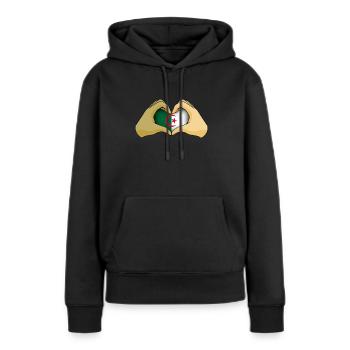 Algerien - Frauen Premium Bio Hoodie - Schwarz - Vorne - Julia (174cm)