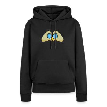 Sainte-Lucie - Sweat à capuche Premium bio Femme - noir - Devant - Julia (174cm)