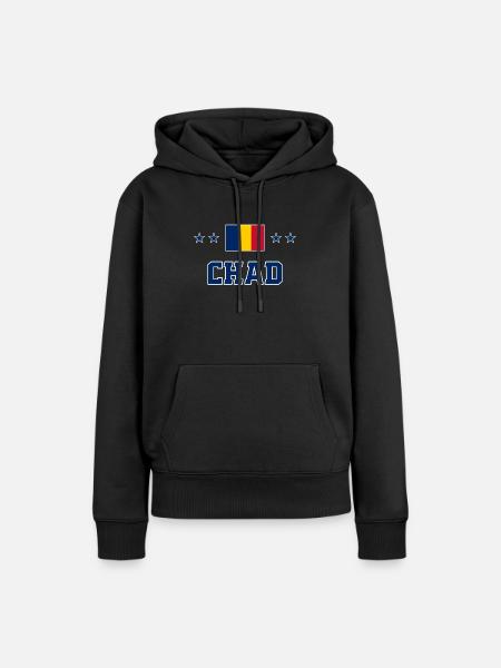 Tschad - Frauen Premium Bio Hoodie - Schwarz